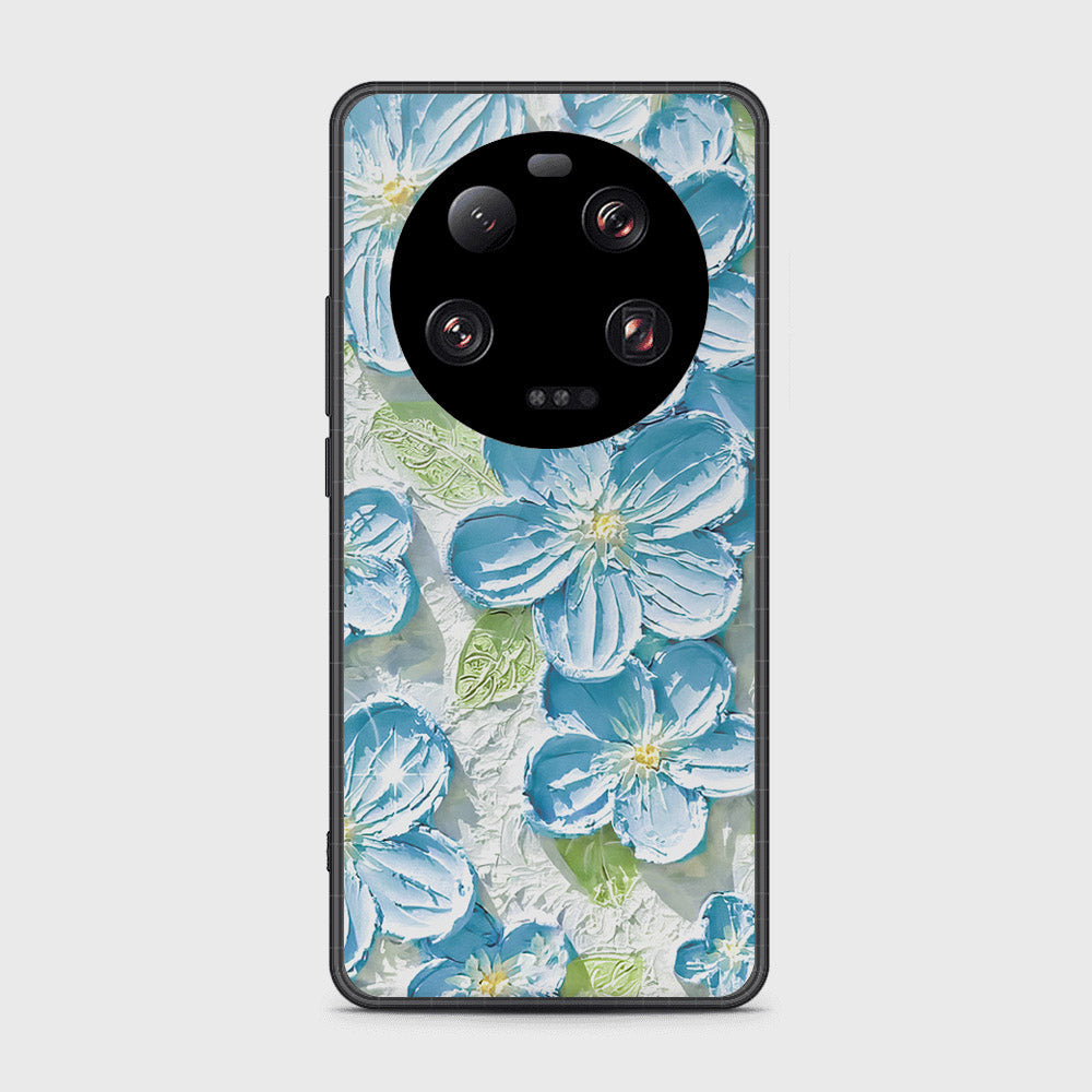 Xiaomi 13 Ultra Cover - Floral Series - Design 12 - Grey & Green - HQ Ultra Shine Premium Infinity Glass Soft Silicon Borders Case