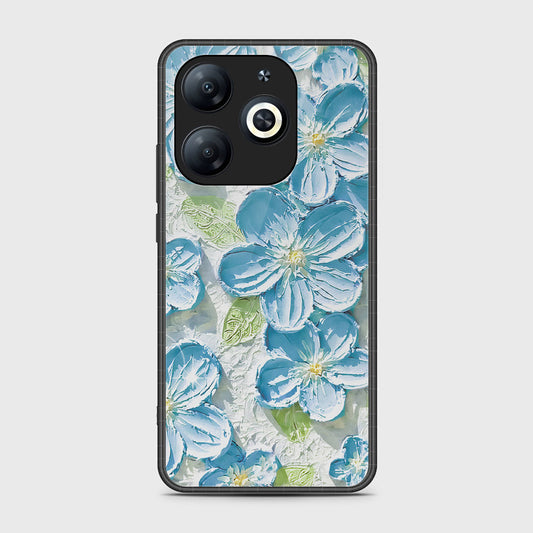 Infinix Smart 8 Pro Cover - Floral Series - Design 12 - Grey & Green - HQ Ultra Shine Premium Infinity Glass Soft Silicon Borders Case