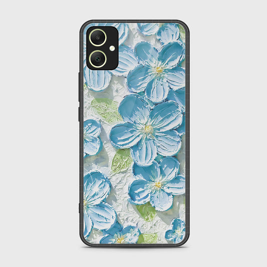 Samsung Galaxy A05 Cover - Floral Series - Design 12 - Grey & Green - HQ Ultra Shine Premium Infinity Glass Soft Silicon Borders Case