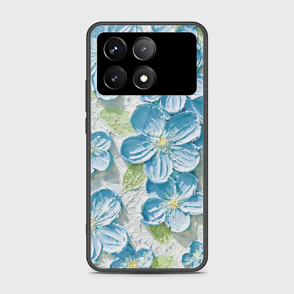 Xiaomi Redmi K70 Cover - Floral Series - Design 12 - Grey & Green - HQ Ultra Shine Premium Infinity Glass Soft Silicon Borders Case