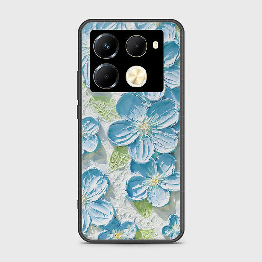 Infinix Note 40 Pro Cover - Floral Series - Design 12 - Grey & Green - HQ Ultra Shine Premium Infinity Glass Soft Silicon Borders Case