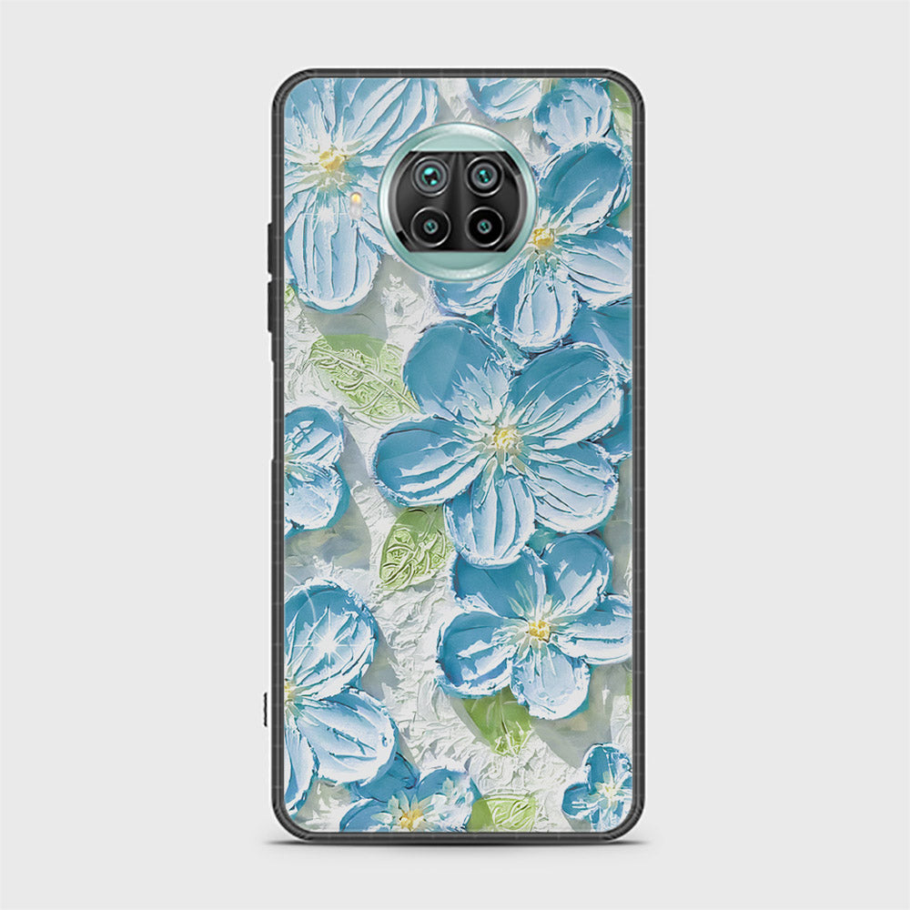 Xiaomi Mi 10T Lite Cover - Floral Series - Design 12 - Grey & Green - HQ Ultra Shine Premium Infinity Glass Soft Silicon Borders Case