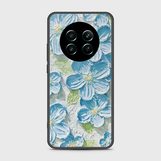 Realme 12 4G Cover - Floral Series - Design 12 - Grey & Green - HQ Ultra Shine Premium Infinity Glass Soft Silicon Borders Case