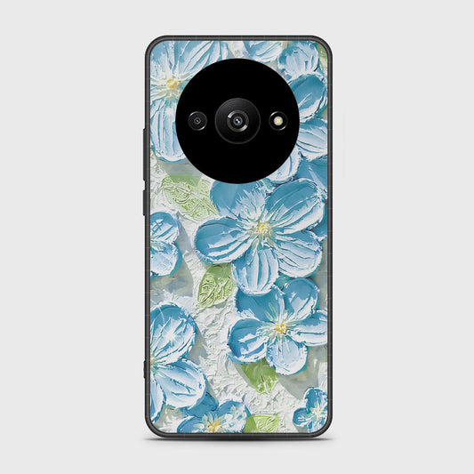 Xiaomi Redmi A3 Cover - Floral Series - Design 12 - Grey & Green - HQ Ultra Shine Premium Infinity Glass Soft Silicon Borders Case