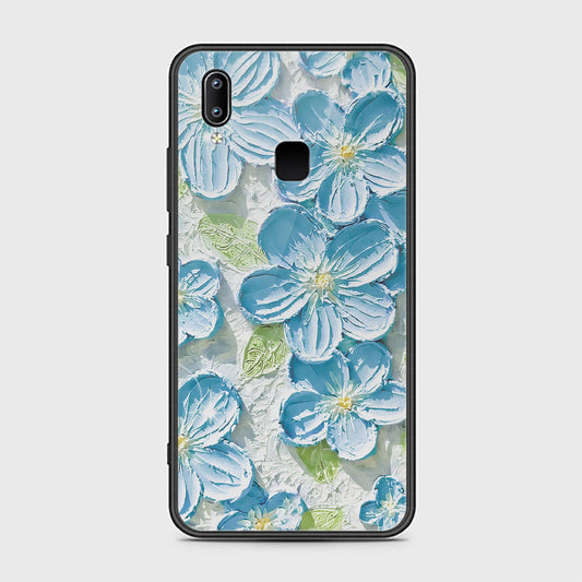 Vivo V9 / V9 Youth Cover - Floral Series - Design 12 - Grey & Green - HQ Ultra Shine Premium Infinity Glass Soft Silicon Borders Case