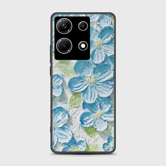 Infinix Note 30 Cover - Floral Series - Design 12 - Grey & Green - HQ Ultra Shine Premium Infinity Glass Soft Silicon Borders Case