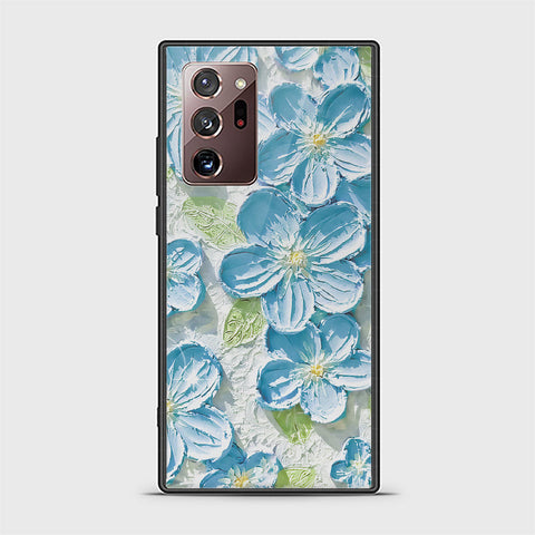 Samsung Galaxy Note 20 Ultra Cover - Floral Series - Design 12 - Grey & Green - HQ Ultra Shine Premium Infinity Glass Soft Silicon Borders Case