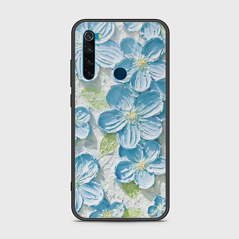 Xiaomi Redmi Note 8 Cover - Floral Series - Design 12 - Grey & Green - HQ Ultra Shine Premium Infinity Glass Soft Silicon Borders Case