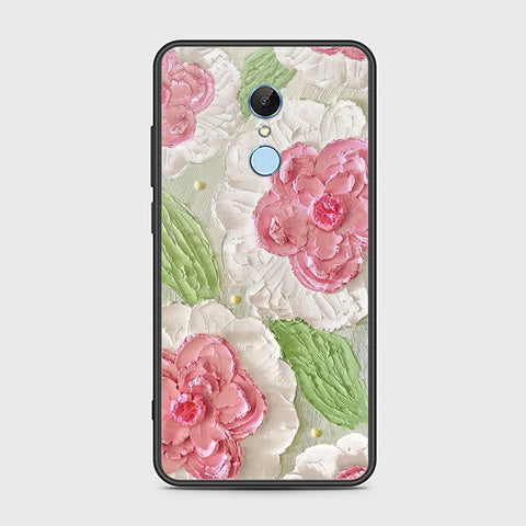 Xiaomi Redmi Note 5 Cover - Floral Series - Design 13 - Offwhite & Green - HQ Ultra Shine Premium Infinity Glass Soft Silicon Borders Case