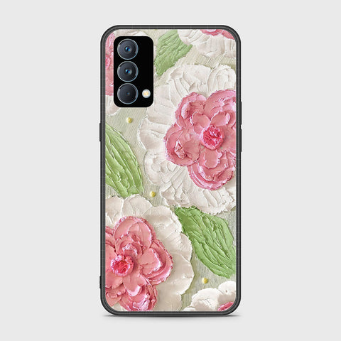 Realme GT Master Cover - Floral Series - Design 13 - Offwhite & Green - HQ Ultra Shine Premium Infinity Glass Soft Silicon Borders Case