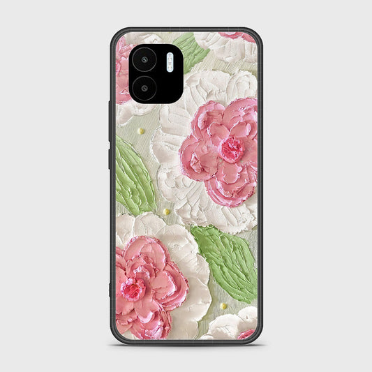 Xiaomi Poco C50 Cover - Floral Series - Design 13 - Offwhite & Green - HQ Ultra Shine Premium Infinity Glass Soft Silicon Borders Case