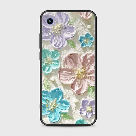 Huawei Honor 8A Cover - Floral Series - Design 14 - Blue & Purple - HQ Ultra Shine Premium Infinity Glass Soft Silicon Borders Case