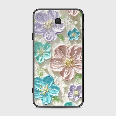 Samsung Galaxy J7 Prime Cover - Floral Series - Design 14 - Blue & Purple - HQ Ultra Shine Premium Infinity Glass Soft Silicon Borders Case