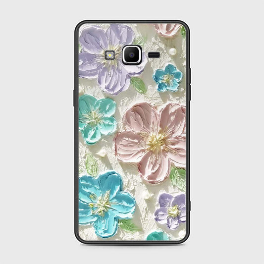 Samsung Galaxy J2 Prime Cover - Floral Series - Design 14 - Blue & Purple - HQ Ultra Shine Premium Infinity Glass Soft Silicon Borders Case