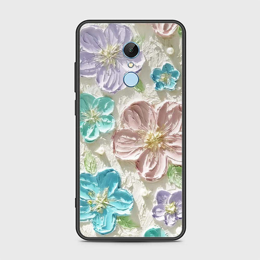 Xiaomi Redmi Note 5 Cover - Floral Series - Design 14 - Blue & Purple- HQ Ultra Shine Premium Infinity Glass Soft Silicon Borders Case