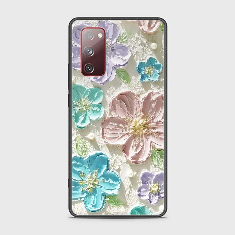 Samsung Galaxy S20 FE Cover - Floral Series - Design 14 - Blue & Purple - HQ Ultra Shine Premium Infinity Glass Soft Silicon Borders Case