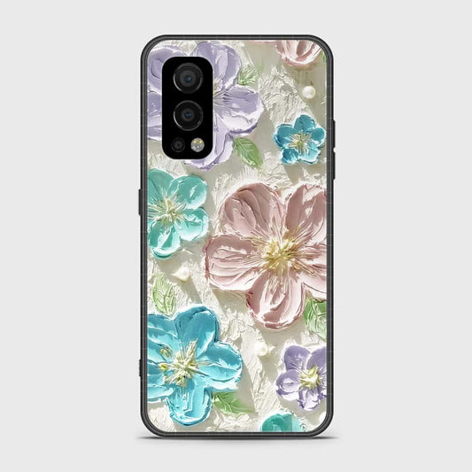 OnePlus Nord 2 Cover - Floral Series - Design 14 - Blue & Purple- HQ Ultra Shine Premium Infinity Glass Soft Silicon Borders Case