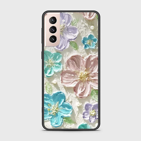 Samsung Galaxy S22 Plus 5G Cover - Floral Series - Design 14 - Blue & Purple- HQ Ultra Shine Premium Infinity Glass Soft Silicon Borders Case