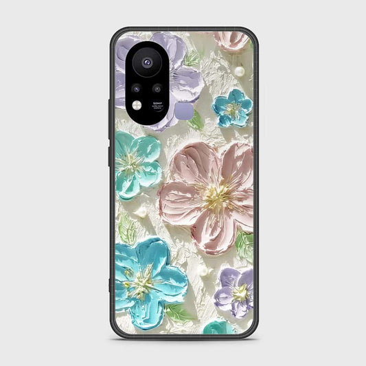 Infinix Hot 11s Cover - Floral Series - Design 14 - Blue & Purple- HQ Ultra Shine Premium Infinity Glass Soft Silicon Borders Case