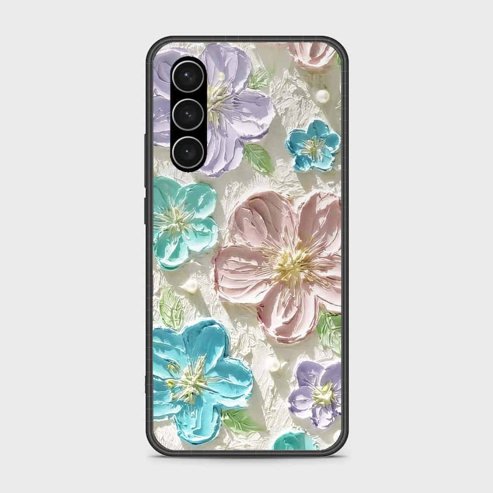 Samsung Galaxy S23 5G Cover - Floral Series - Design 14 - Blue & Purple - HQ Ultra Shine Premium Infinity Glass Soft Silicon Borders Case