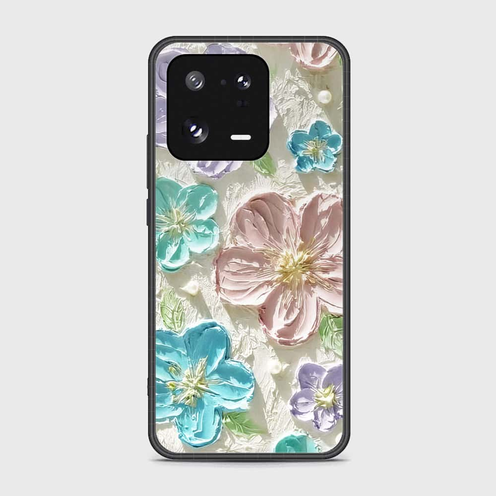 Xiaomi 13 Pro Cover - Floral Series - Design 14 - Blue & Purple - HQ Ultra Shine Premium Infinity Glass Soft Silicon Borders Case