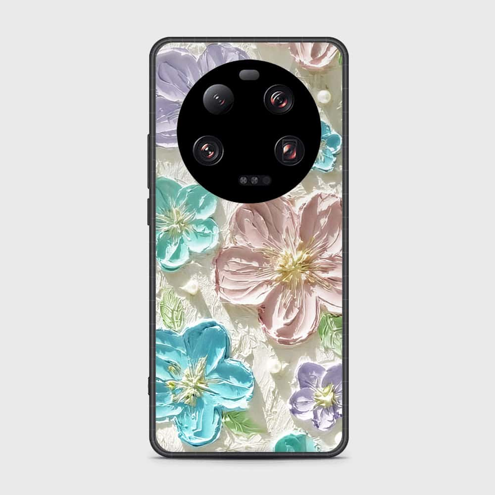 Xiaomi 13 Ultra Cover - Floral Series - Design 14 - Blue & Purple - HQ Ultra Shine Premium Infinity Glass Soft Silicon Borders Case