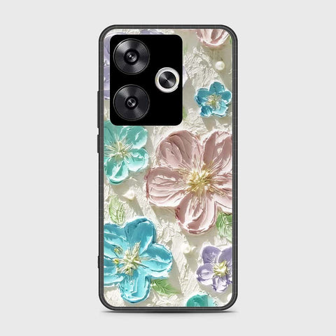 Xiaomi Poco F6 Cover - Floral Series - Design 14 - Blue & Purple - HQ Ultra Shine Premium Infinity Glass Soft Silicon Borders Case