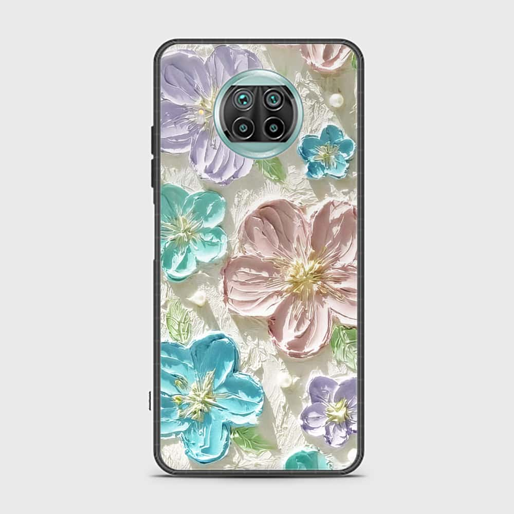 Xiaomi Mi 10T Lite Cover - Floral Series - Design 14 - Blue & Purple - HQ Ultra Shine Premium Infinity Glass Soft Silicon Borders Case