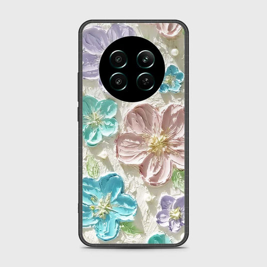 Realme 12 4G Cover - Floral Series - Design 14 - Blue & Purple - HQ Ultra Shine Premium Infinity Glass Soft Silicon Borders Case