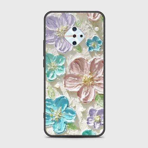 Honor 9X Pro Cover - Floral Series - Design 14 - Blue & Purple - HQ Ultra Shine Premium Infinity Glass Soft Silicon Borders Case