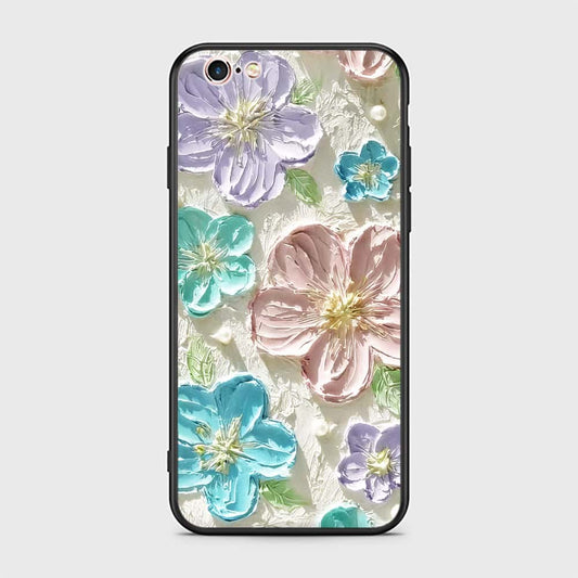 iPhone 6s Plus / 6 Plus Cover - Floral Series - Design 14 - Blue & Purple - HQ Ultra Shine Premium Infinity Glass Soft Silicon Borders Case