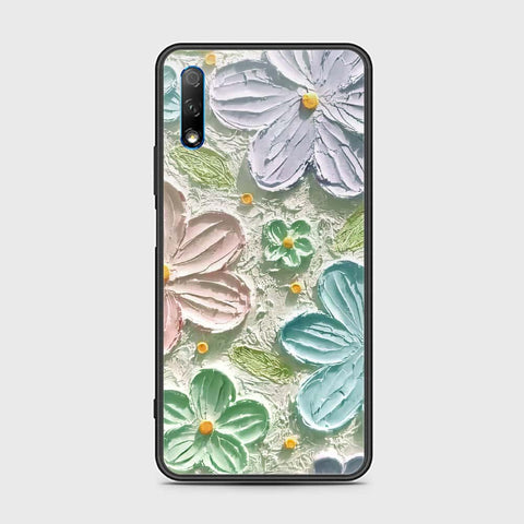 Honor 9X Cover - Floral Series - Design 15 - Blue & Green - HQ Ultra Shine Premium Infinity Glass Soft Silicon Borders Case