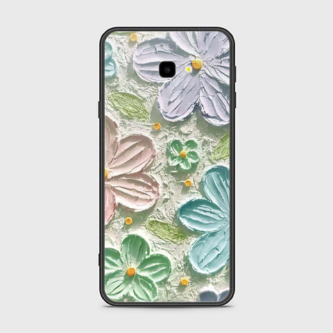 Samsung Galaxy J4 Plus Cover - Floral Series - Design 15 - Blue & Green - HQ Ultra Shine Premium Infinity Glass Soft Silicon Borders Case