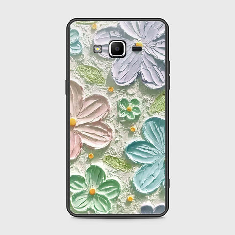 Samsung Galaxy J2 Prime Cover - Floral Series - Design 15 - Blue & Green - HQ Ultra Shine Premium Infinity Glass Soft Silicon Borders Case