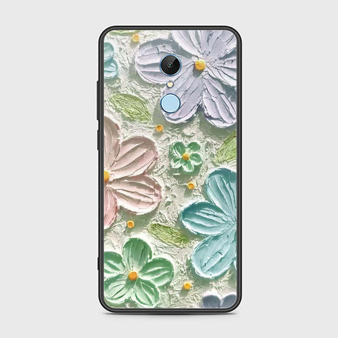 Xiaomi Redmi Note 5 Cover - Floral Series - Design 15 - Blue & Green - HQ Ultra Shine Premium Infinity Glass Soft Silicon Borders Case