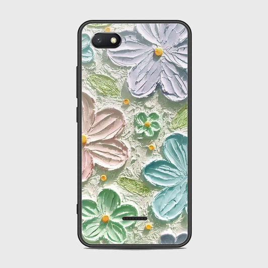 Xiaomi Redmi 6A Cover - Floral Series - Design 15 - Blue & Green - HQ Ultra Shine Premium Infinity Glass Soft Silicon Borders Case