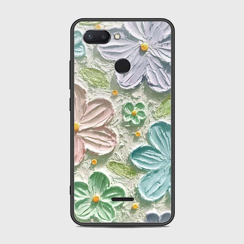 Xiaomi Redmi 6 Cover - Floral Series - Design 15 - Blue & Green - HQ Ultra Shine Premium Infinity Glass Soft Silicon Borders Case