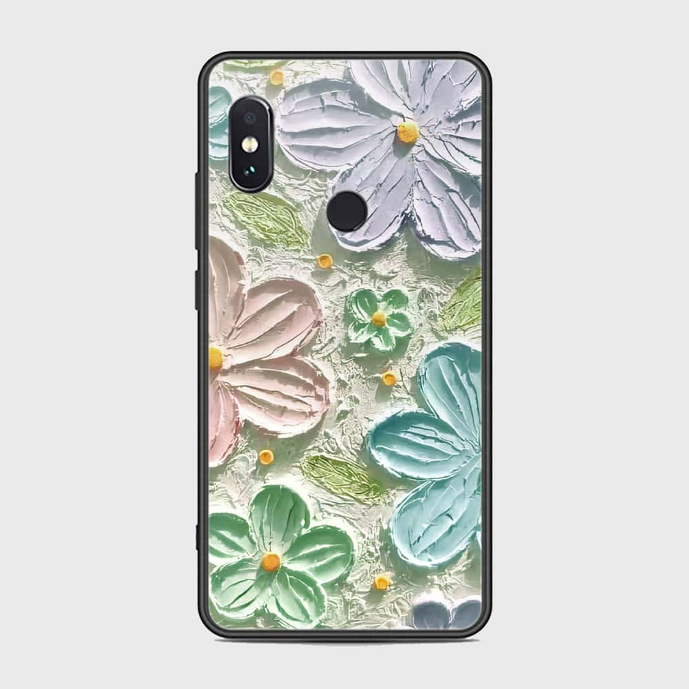 Xiaomi Redmi Note 5 AI Dual Camera Cover - Floral Series - Design 15 - Blue & Green - HQ Ultra Shine Premium Infinity Glass Soft Silicon Borders Case