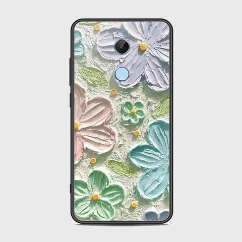 Xiaomi Redmi 5 Cover - Floral Series - Design 15 - Blue & Green - HQ Ultra Shine Premium Infinity Glass Soft Silicon Borders Case