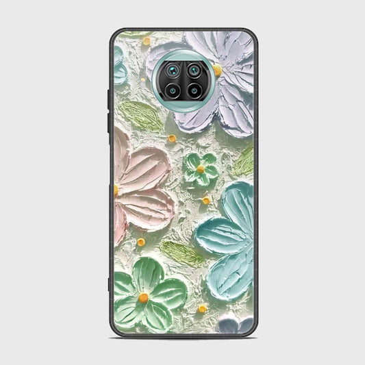 Xiaomi Mi 10 Lite 5G Cover - Floral Series - Design 15 - Blue & Green - HQ Ultra Shine Premium Infinity Glass Soft Silicon Borders Case