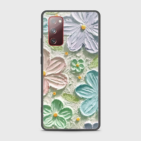 Samsung Galaxy S20 FE Cover - Floral Series - Design 15 - Blue & Green - HQ Ultra Shine Premium Infinity Glass Soft Silicon Borders Case