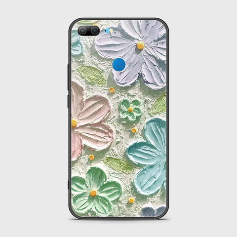 Huawei Honor 9 Lite Cover - Floral Series - Design 15 - Blue & Green - HQ Ultra Shine Premium Infinity Glass Soft Silicon Borders Case