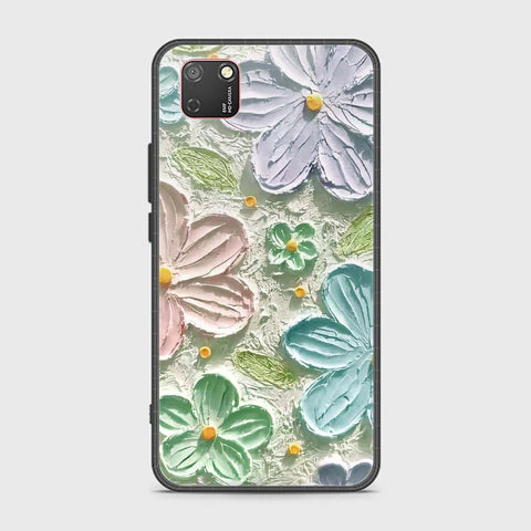 Honor 9S Cover - Floral Series - Design 15 - Blue & Green - HQ Ultra Shine Premium Infinity Glass Soft Silicon Borders Case