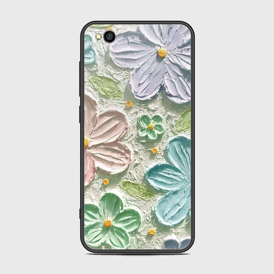 Xiaomi Redmi Go Cover - Floral Series - Design 15 - Blue & Green - HQ Ultra Shine Premium Infinity Glass Soft Silicon Borders Case