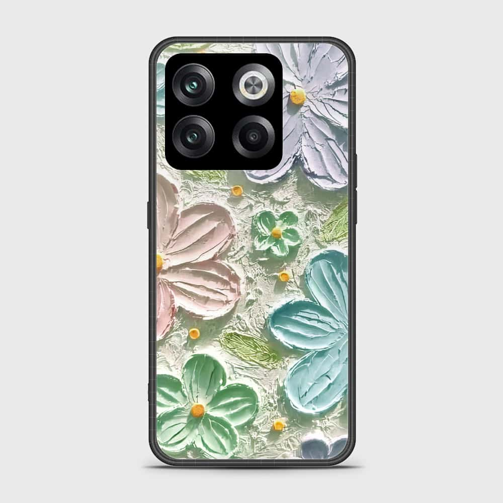 OnePlus Ace Pro Cover - Floral Series - Design 15 - Blue & Green - HQ Ultra Shine Premium Infinity Glass Soft Silicon Borders Case