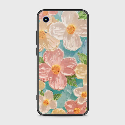 Huawei Honor 8A Cover - Floral Series - Design 16 - Cyan & Pink - HQ Ultra Shine Premium Infinity Glass Soft Silicon Borders Case