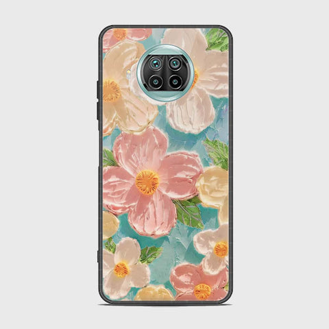 Xiaomi Mi 10 Lite 5G Cover - Floral Series - Design 16 - Cyan & Pink - HQ Ultra Shine Premium Infinity Glass Soft Silicon Borders Case