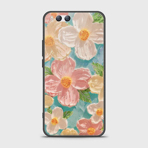 Xiaomi Mi 6 Cover - Floral Series - Design 16 - Cyan & Pink - HQ Ultra Shine Premium Infinity Glass Soft Silicon Borders Case