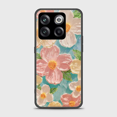 OnePlus Ace Pro Cover - Floral Series - Design 16 - Cyan & Pink - HQ Ultra Shine Premium Infinity Glass Soft Silicon Borders Case