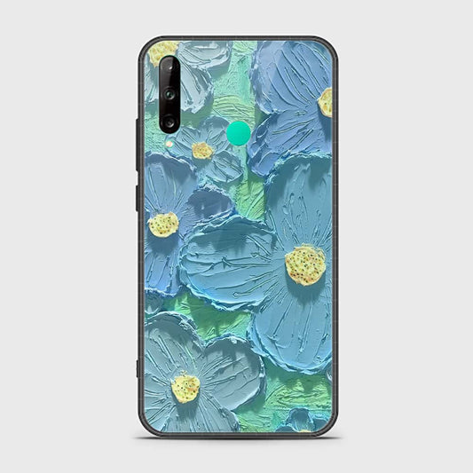 Huawei P40 Lite E Cover - Floral Series - Design 1 - Purple & Aqua - HQ Ultra Shine Premium Infinity Glass Soft Silicon Borders Case